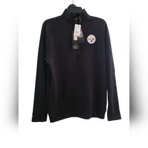 NWT NFL Pittsburgh Steelers Antigua Zip Pullover Sweater Men's SZ Medium
